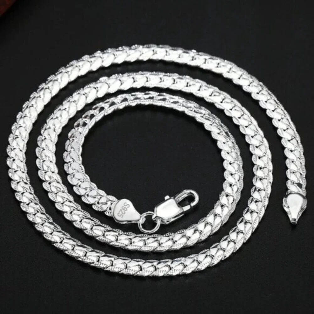 Elegant 925 Silver-Plated Adjustable Chain Necklace - Unisex - Picture 3 of 9